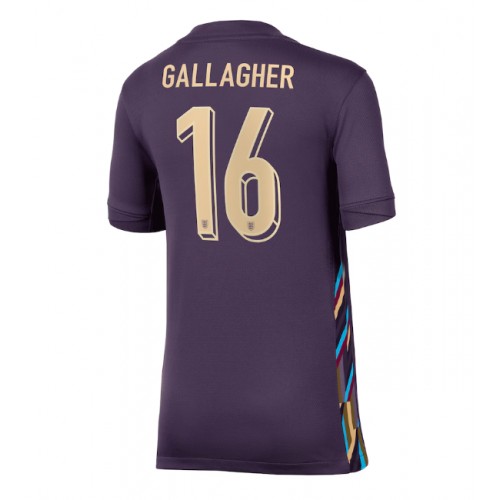 Fotballdrakt Dame England Conor Gallagher #16 Bortedrakt EM 2024 Kortermet